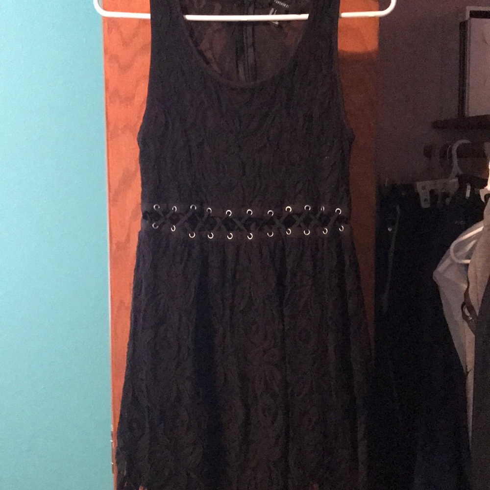 Black Lace Dress with Cutout Detail
